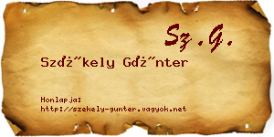 Székely Günter névjegykártya