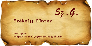 Székely Günter névjegykártya