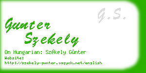gunter szekely business card